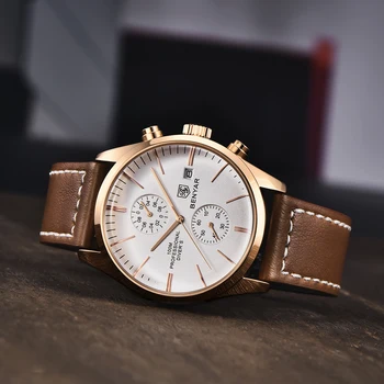 BENYAR 2021 Nové Sportovní Muži Quartz Náramkové hodinky Luxusní Značky 100M Vodotěsné Muži Hodinky Vojenské Kožené Hodinky pro Muže
