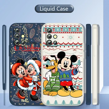 Vánoční Anime Mickey Telefon Pouzdro Pro Samsung Galaxy A73 A53 A33 A52 A22 A32 A71 A51 A21S A03S A50 Kapaliny Lano Kryt Coque Capa