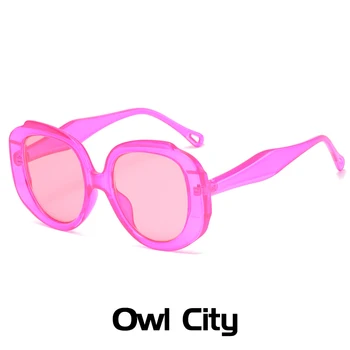 2022 Oválné sluneční Brýle, Ženy, Muži Oversize Candy Pink Sluneční Brýle Gradient Vintage Značka Designer Brýle Gafas De Sol UV400