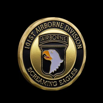 Armáda spojených Států 101. Výsadkové Divize pamětní Mince Křičící Orel Pozlacené pamětní Mince, Pamětní Mince
