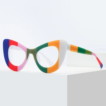 Móda Kočičí Oko Oversize Acetát Plné Brýle Rám Barevné Roztomilé Ženské Retro Rx schopni Optické