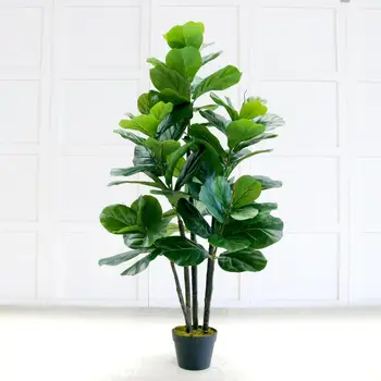 Umělé Rostliny 72CM Květináči Ficus Pandurata Hance Bonsai Domácí Výzdoba Příslušenství Umělý Strom Fotografie Rekvizity