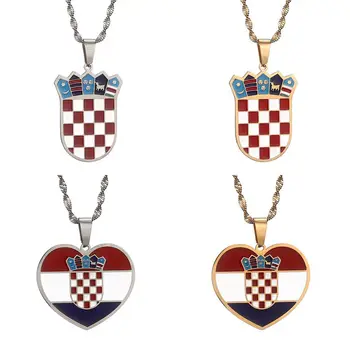 Z nerezové Oceli Chorvatsko Vlajka Přívěsek Náhrdelník pro Ženy Muži chorvatský Národní Symbol Šperky