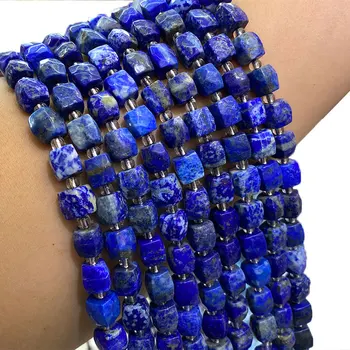 Jemné 100% Přírodní Lapis Lazuli Tváří Čtvercové Drahokamu Korálky Pro Výrobu Šperků DIY Náramek, Náhrdelník, 8-9MM, 15