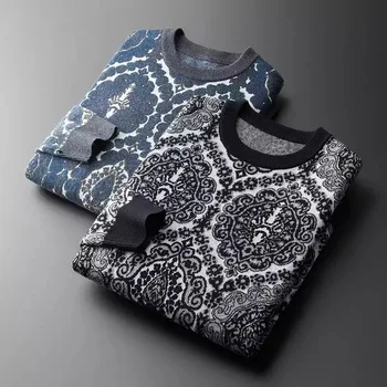 Evropské high-end značky návrhář žakárové vlny svetr pánské módní personalizované svetr podzim zima teplý svetr Svetr