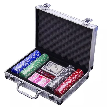 MODUL Portable Texas Hold ' em Poker Žetony 200KS Sada 40mm11.5g Plastu S 5 Kostek 2 Pokerový Hliníkový Box Pro Hazardní hry, Deskové Hry