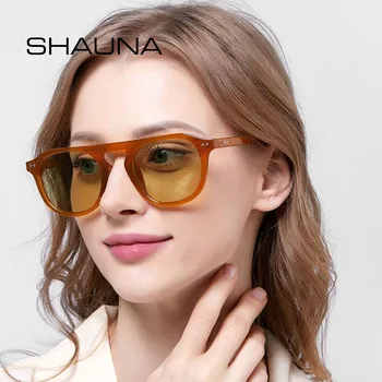 SHAUNA Nýty Retro Želé Rám, Kulaté sluneční Brýle, UV400