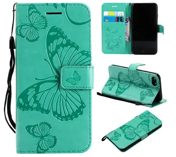 Roztomilé Kožené Butterfly Případech Capa Apple iPhone 14 13 12 11 Pro SE 2020 5 5S 6 6S 7 8 Plus XR X XS Max Stand Flip Kryt DP06F