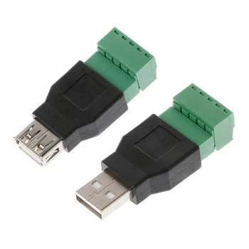 USB 2.0 Typ A Samec/Samice 5P Šroub w/ Štít, Svorka Plug Adaptér Konektoru