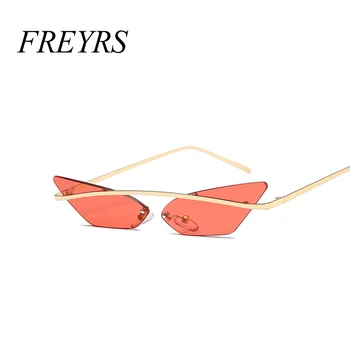 FREYRS bez Obrouček Cat Eye sluneční Brýle, Ženy, Malý Trojúhelník Sluneční Brýle, Ženy Slavné Značky Nepravidelné Dvojí Objektiv Brýle 5213F